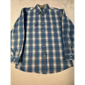 Panhandle Slim Boy’s Youth Size Large/14 Western Pearl Snap Down Shirt Plaid